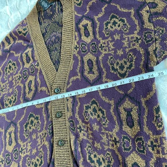 š„VTG Generra Made In USA Abstract Geometric Grandpa Grunge Cardigan Sweater - Picture 10 of 13